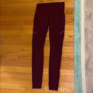 Maroon leggings from lululemon